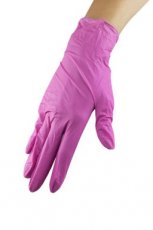 Rękawiczki nitrylowe bezpudrowe różowe MAGENTA M